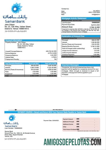 Dapat Diedit Iran Saman bank Hipotik laporan Word and PDF templat