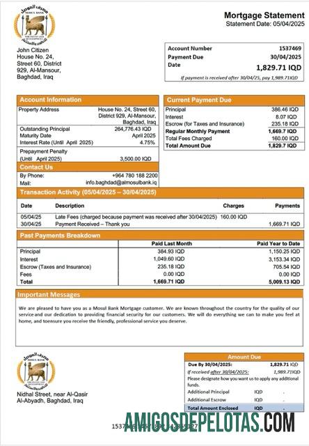 Berkualitas Irak Mosul bank Hipotik laporan Word and PDF templat