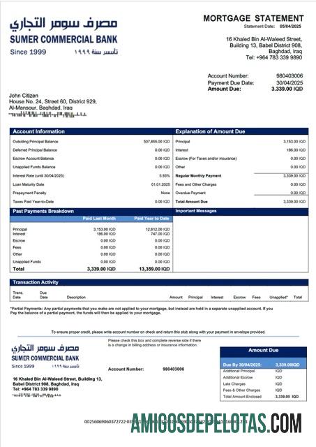 Dapat Diedit Irak Sumer bank Hipotik laporan Word and PDF templat