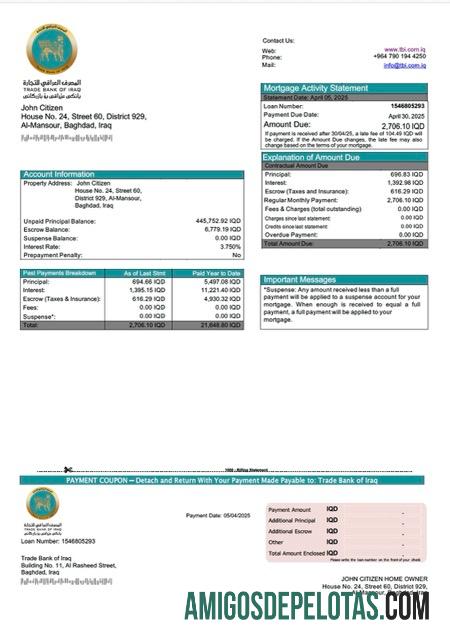 Premium Irak Trade bank of Irak Hipotik laporan Word and PDF templat