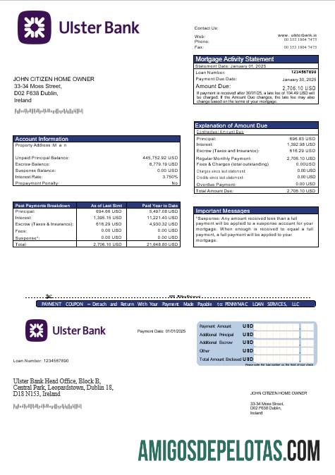Irlandia Ulster bank Hipotik laporan in Word and PDF format sampel
