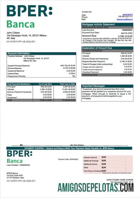 Berkualitas Italia BPER Banca Hipotik laporan Word and PDF templat