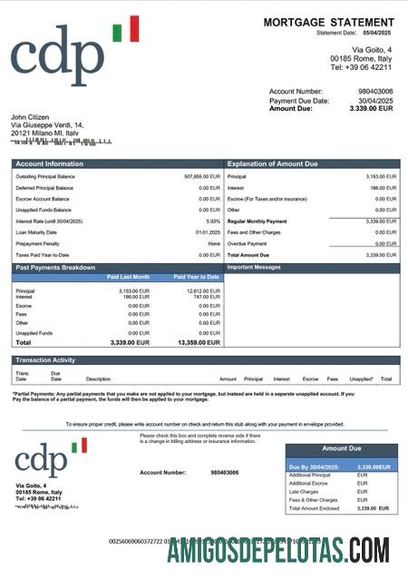 Realistis Italia Cassa Depositi e Prestiti Hipotik laporan Word and PDF templat