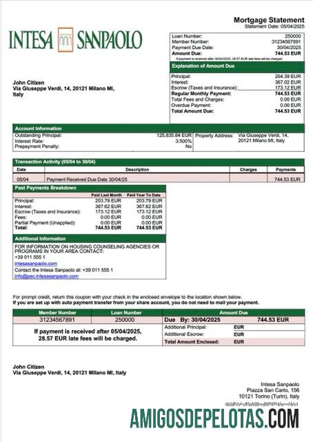 Dapat Diedit Italia Intesa Sanpaolo Hipotik laporan Word and PDF templat