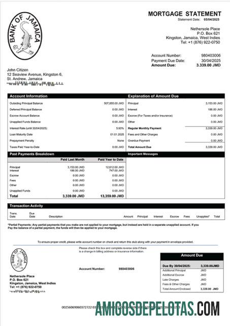 Premium Jamaika bank of Jamaika Hipotik laporan Word and PDF templat