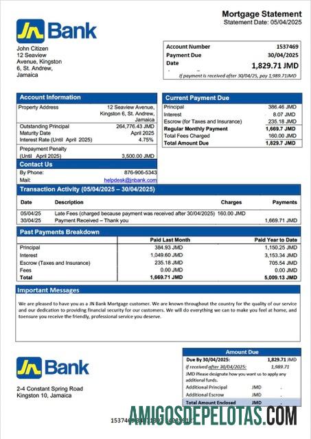 Realistis Jamaika nasional bank (JN bank)┬áHipotik laporan Word and PDF templat