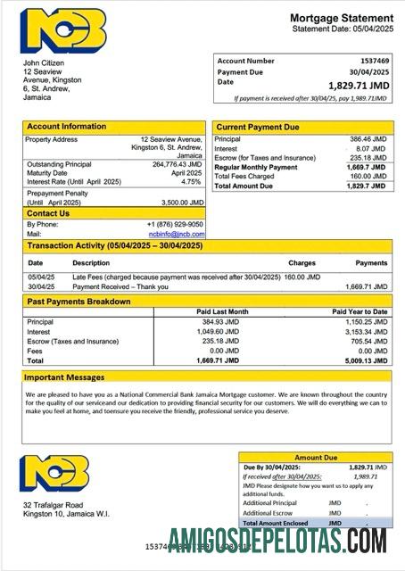 Dapat Diedit Jamaika nasional komersial bank Jamaika Limited (NCB) Hipotik laporan Word and PDF templat