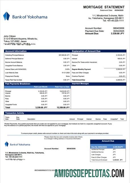 Premium Jepang bank of Yokohama Hipotik laporan Word and PDF templat