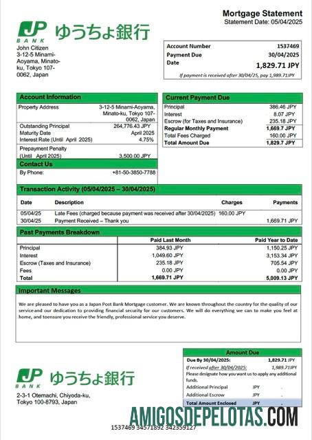 Berkualitas Jepang Post bank Hipotik laporan Word and PDF templat