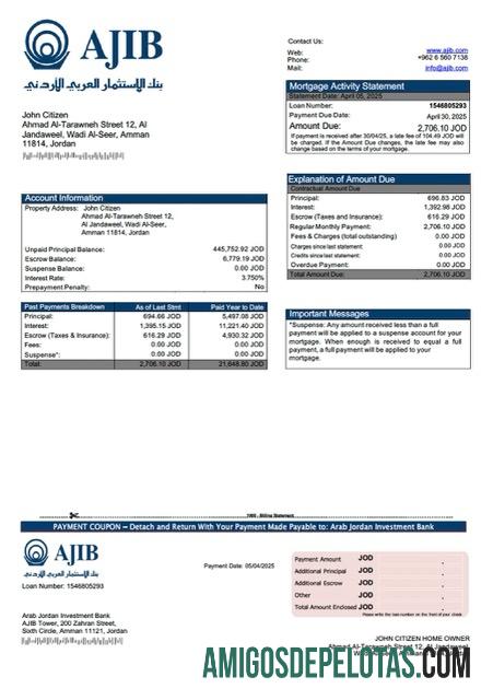 Berkualitas Yordania Arab Yordania Investasi bank (AJIB) Hipotik laporan Word and PDF templat