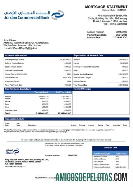 Berkualitas Yordania komersial bank Hipotik laporan Word and PDF templat