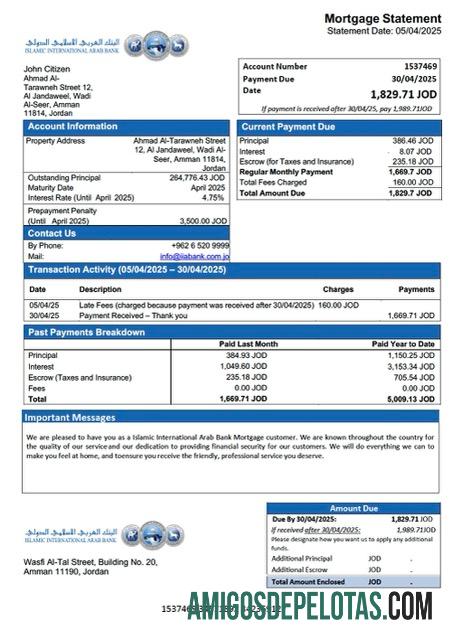 Dapat Diedit Yordania Islamic International Arab bank Hipotik laporan Word and PDF templat