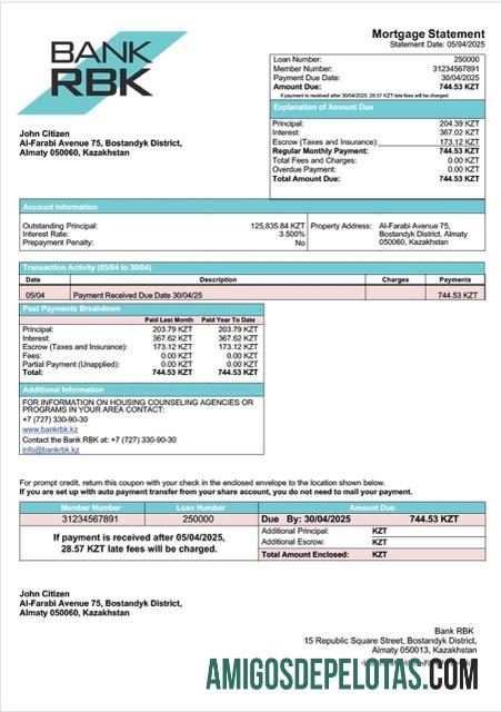 Berkualitas Kazakhstan bank RBK┬áHipotik laporan Word and PDF templat