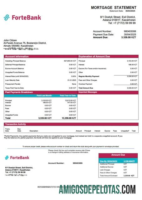 Dapat Diedit Kazakhstan ForteBank┬áHipotik laporan Word and PDF templat