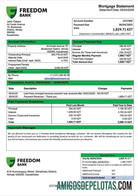 Profesional Kazakhstan Freedom bank Kazakhstan┬áHipotik laporan Word and PDF templat