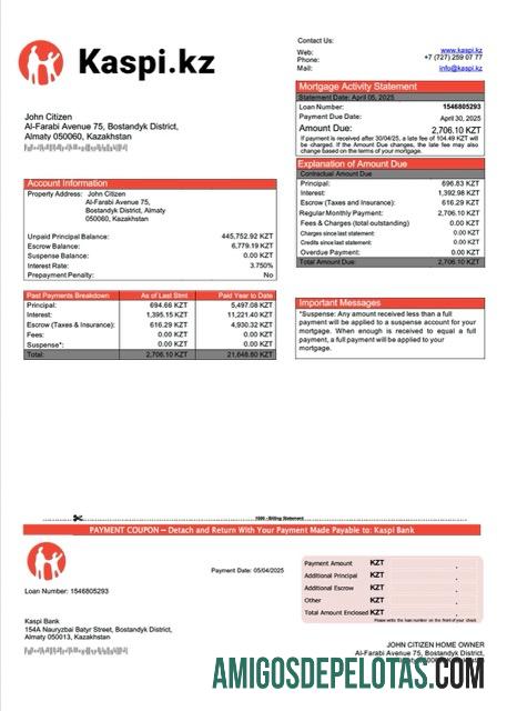 Premium Kazakhstan Kaspi bank Hipotik laporan Word and PDF templat