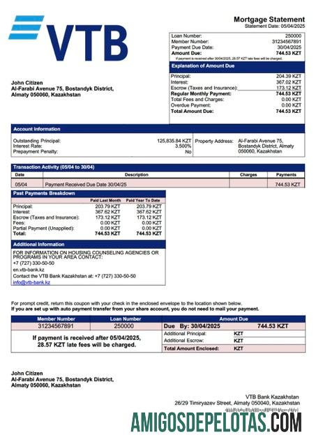 Berkualitas Kazakhstan VTB bank Kazakhstan┬áHipotik laporan Word and PDF templat