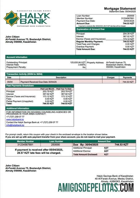 Profesional Kazakhstan┬áHalyk Savings bank of Kazakhstan Hipotik laporan Word and PDF templat