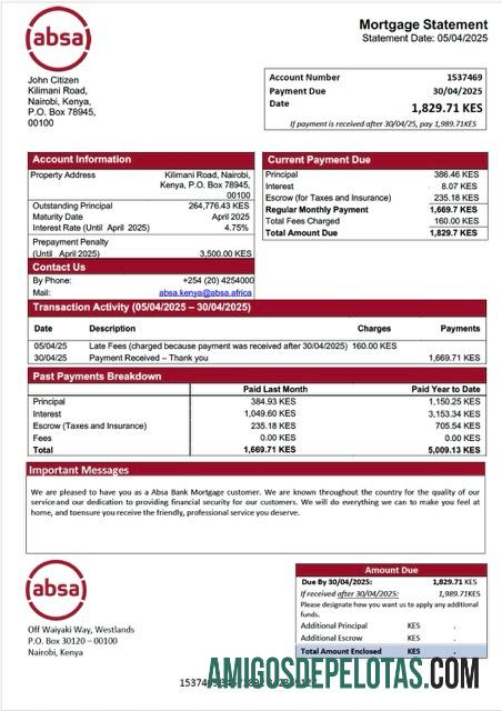 Berkualitas Kenya Absa bank Hipotik laporan Word and PDF templat