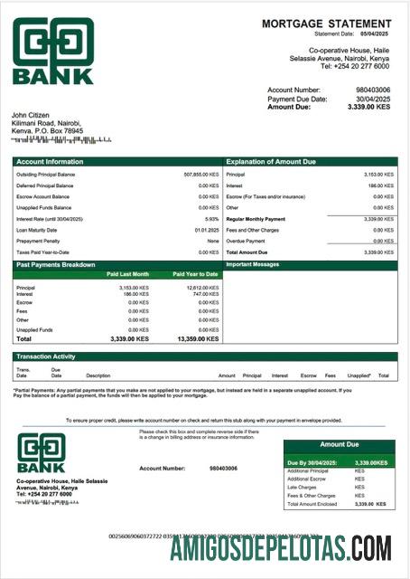 Profesional Kenya Co operative bank of Kenya Hipotik laporan Word and PDF templat