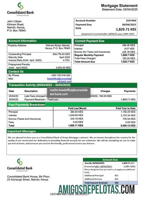 Berkualitas Kenya Consolidated bank of Kenya Hipotik laporan Word and PDF templat