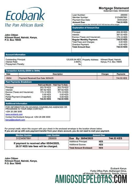 Berkualitas Kenya Ecobank Kenya Hipotik laporan Word and PDF templat