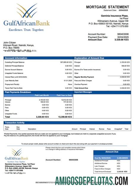 Berkualitas Kenya Gulf African bank Hipotik laporan Word and PDF templat