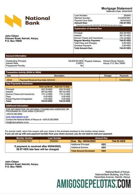 Premium Kenya nasional bank of Kenya Hipotik laporan Word and PDF templat