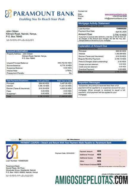 Premium Kenya Paramount bank Hipotik laporan Word and PDF templat
