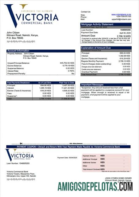 Premium Kenya Victoria komersial bank Hipotik laporan Word and PDF templat