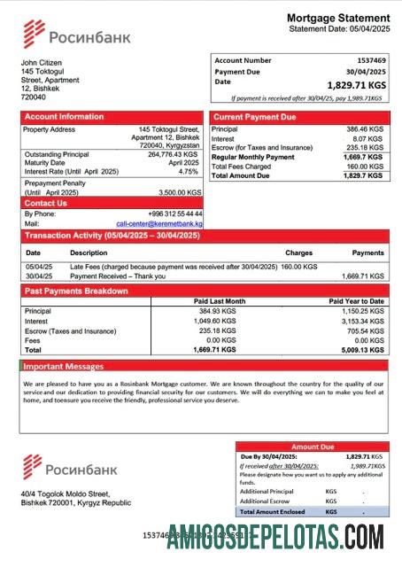 Dapat Diedit Kirgizstan Rosinbank┬áHipotik laporan Word and PDF templat