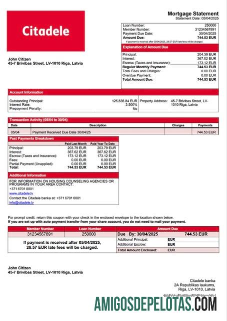 Dapat Diedit Latvia Citadele banka Hipotik laporan Word and PDF templat