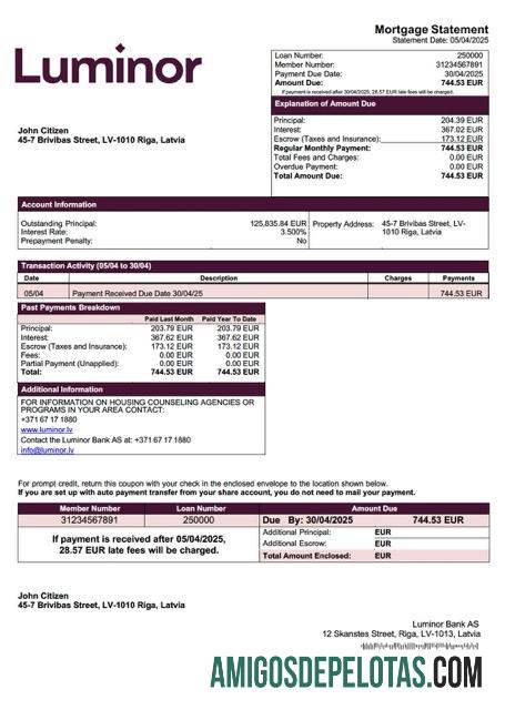 Berkualitas Latvia Luminor bank AS┬áHipotik laporan Word and PDF templat