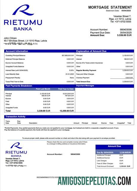 Berkualitas Latvia Rietumu Banka Hipotik laporan Word and PDF templat