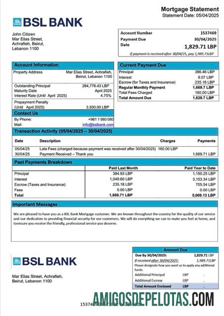 Berkualitas Lebanon BSL bank Hipotik laporan Word and PDF templat