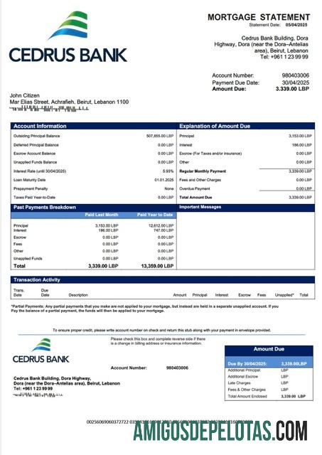 Premium Lebanon Cedrus bank Hipotik laporan Word and PDF templat