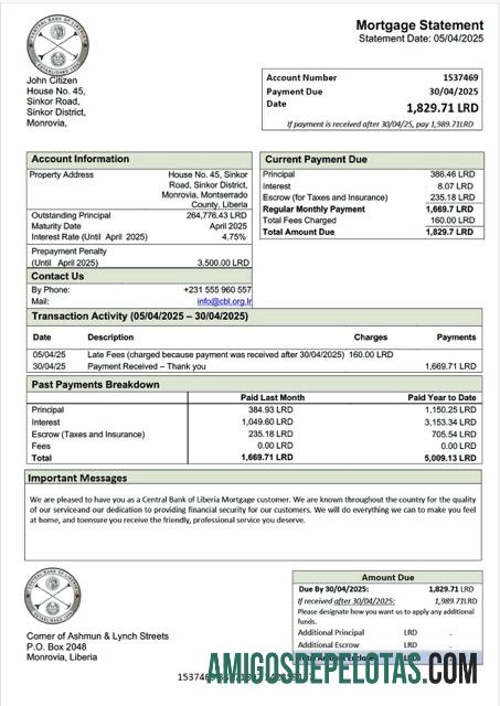 Berkualitas Liberia Central bank of Liberia Hipotik laporan Word and PDF templat