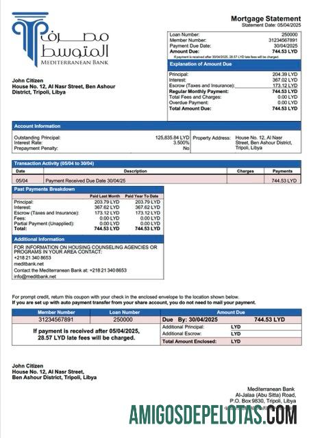 Berkualitas Libya Mediterranean bank┬áHipotik laporan Word and PDF templat