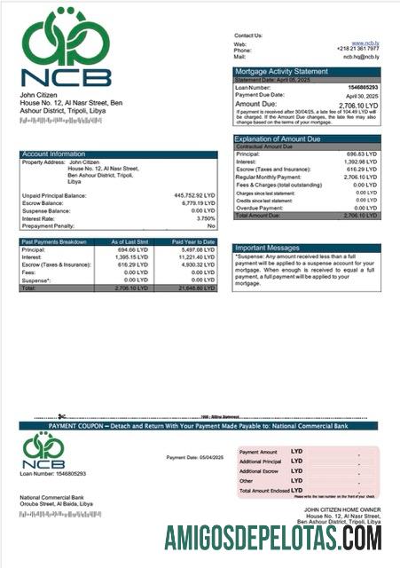 Premium Libya nasional komersial bank┬áHipotik laporan Word and PDF templat