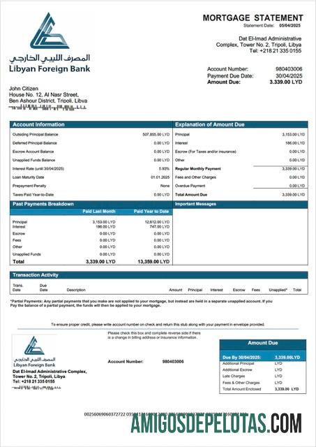 Berkualitas Libyan Foreign bank┬áHipotik laporan Word and PDF templat