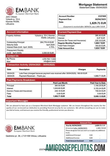 Berkualitas Lituania European Merchant bank Hipotik laporan Word and PDF templat