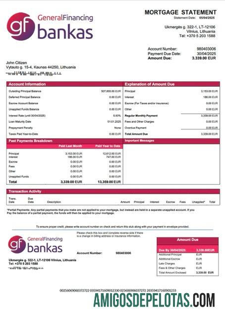 Premium Lituania UAB GF bankas Hipotik laporan Word and PDF templat
