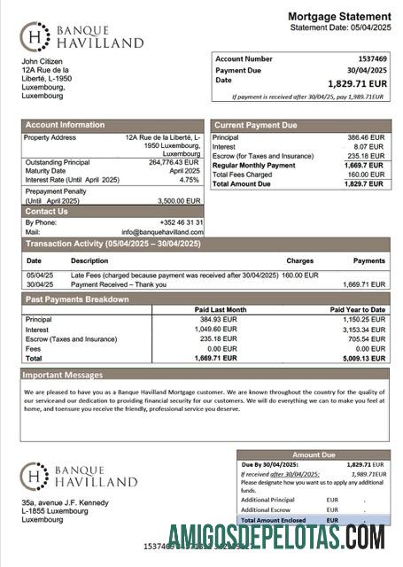 Premium Luksemburg Banque Havilland Hipotik laporan Word and PDF templat
