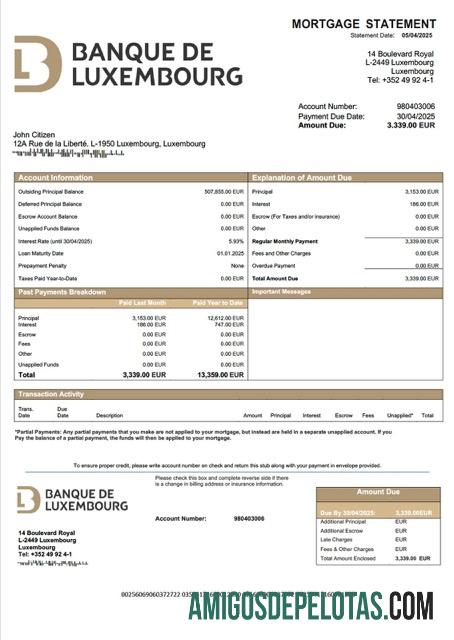 Berkualitas Luksemburg Banque de Luksemburg Hipotik laporan Word and PDF templat