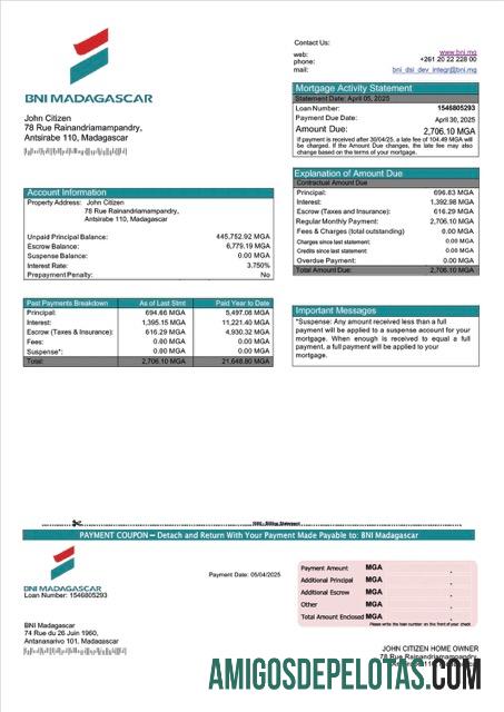 Profesional Madagaskar BNI Madagaskar Hipotik laporan Word and PDF templat