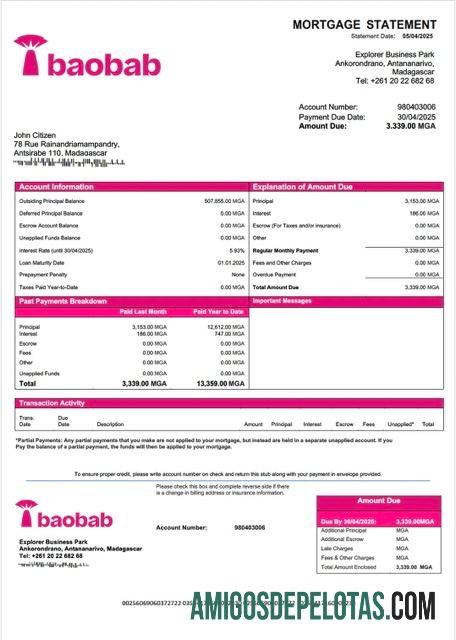 Premium Madagaskar Baobab Banque Madagaskar Hipotik laporan Word and PDF templat