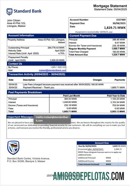 Berkualitas Malawi standar bank Malawi Hipotik laporan Word and PDF templat