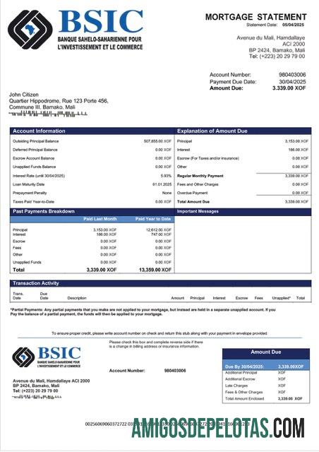 Premium Mali BSIC Mali Hipotik laporan Word and PDF templat