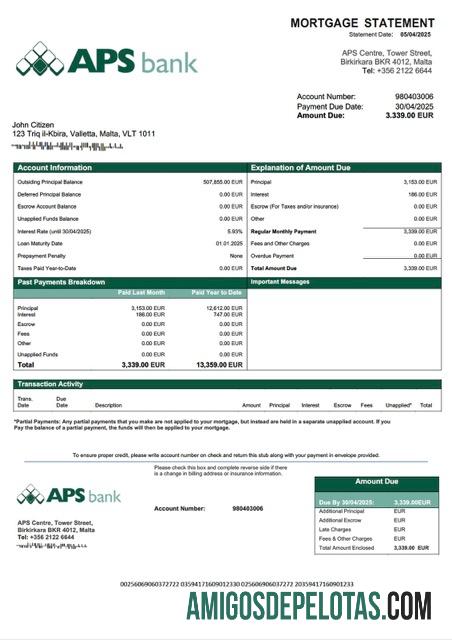 Berkualitas Malta APS bank PLC Hipotik laporan Word and PDF templat