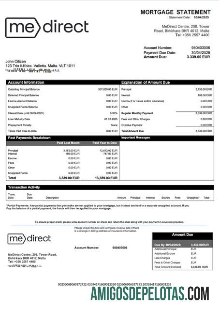 Dapat Diedit Malta MeDirect bank Hipotik laporan Word and PDF templat